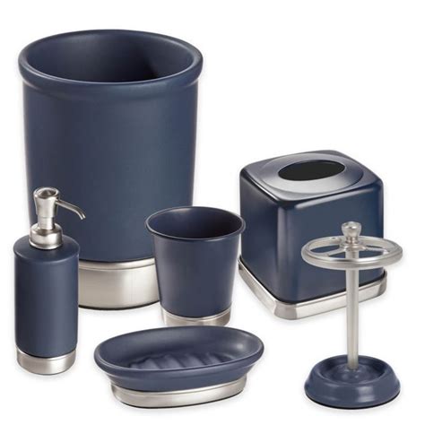 navy blue bathroom sets|blue bath accessories collections.